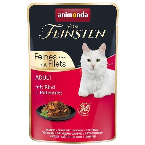 Animonda Cat Vom Feinsten Adult Feines mit Filets Rind & Putenfilet 18 x 85 g