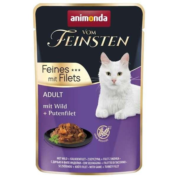 Animonda Cat Vom Feinsten Adult Feines mit Filets Wild & Putenfilet 18 x 85 g
