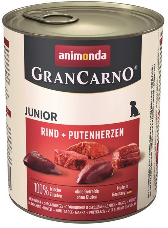 Animonda Dog Gran Carno Original Junior Rind und Putenherz 6 x 800 g