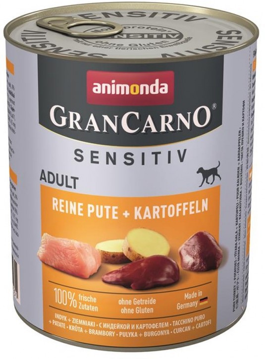 Animonda Dog GranCarno Adult Sensitiv Reine Pute & Kartoffeln 6 x 800 g