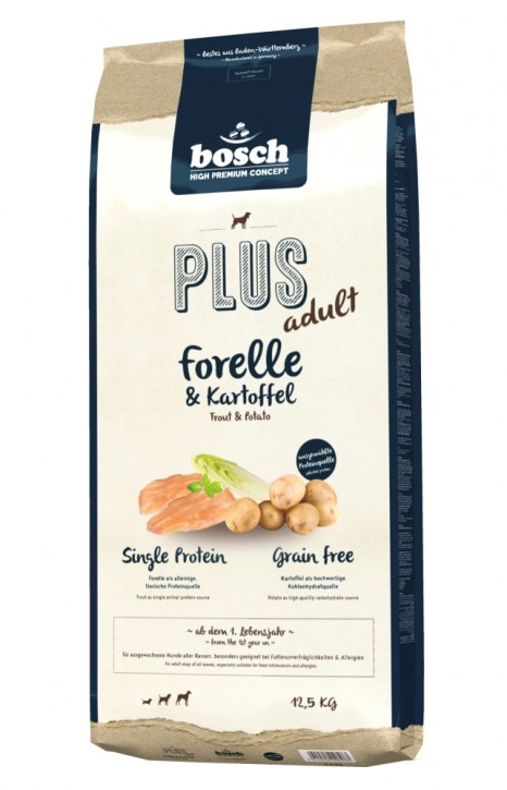 Bosch Plus Adult Forelle & Kartoffel 2,5 kg oder 12,5 kg (SPARTIPP: unsere Staffelpreise)