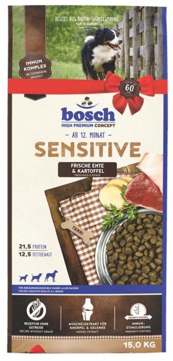 Bosch Sensitive Ente & Kartoffel 3 kg oder 15 kg (SPARTIPP: unsere Staffelpreise)