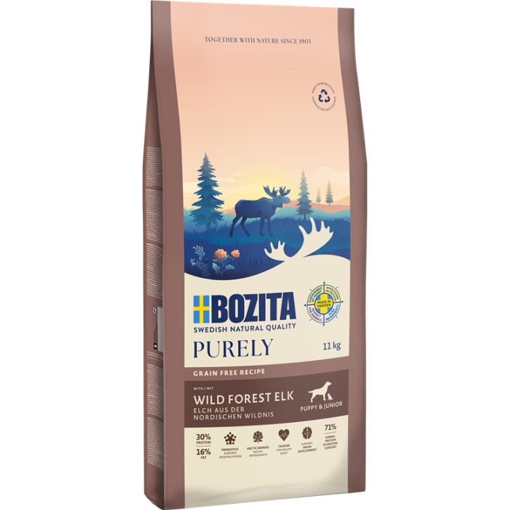 Bozita Dog Purely Puppy & Junior mit Elch 2,5 kg oder 11 kg (SPARTIPP: unsere Staffelpreise)