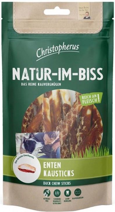 Christopherus Snack Natur im Biss Enten Kausticks 12 x 70 g