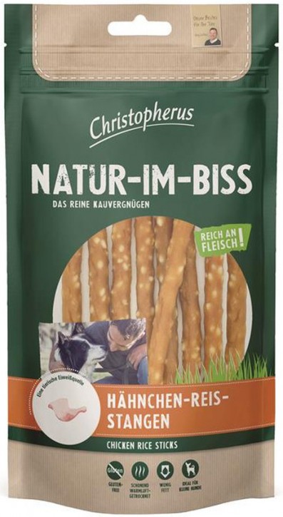 Christopherus Snack Natur im Biss Hähnchen Reis Stangen 12 x 70 g