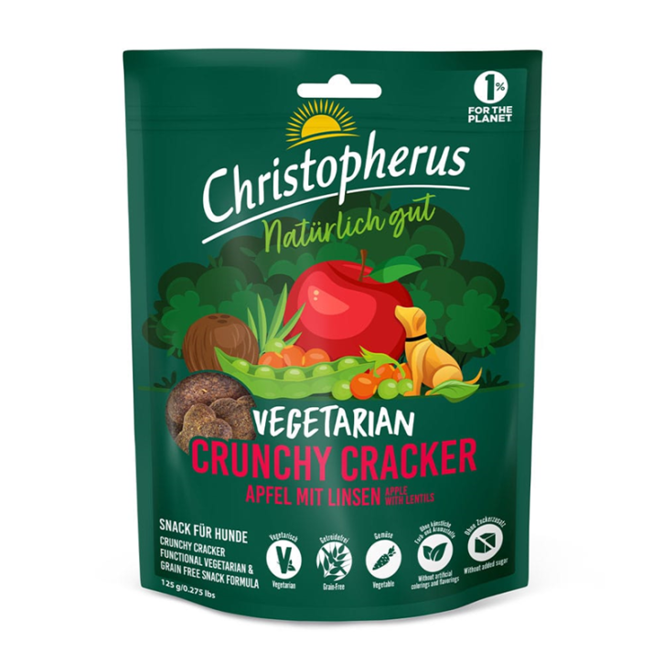 Christopherus Vegetarian Crunchy Cracker Apfel mit Linsen 12 x 125 g