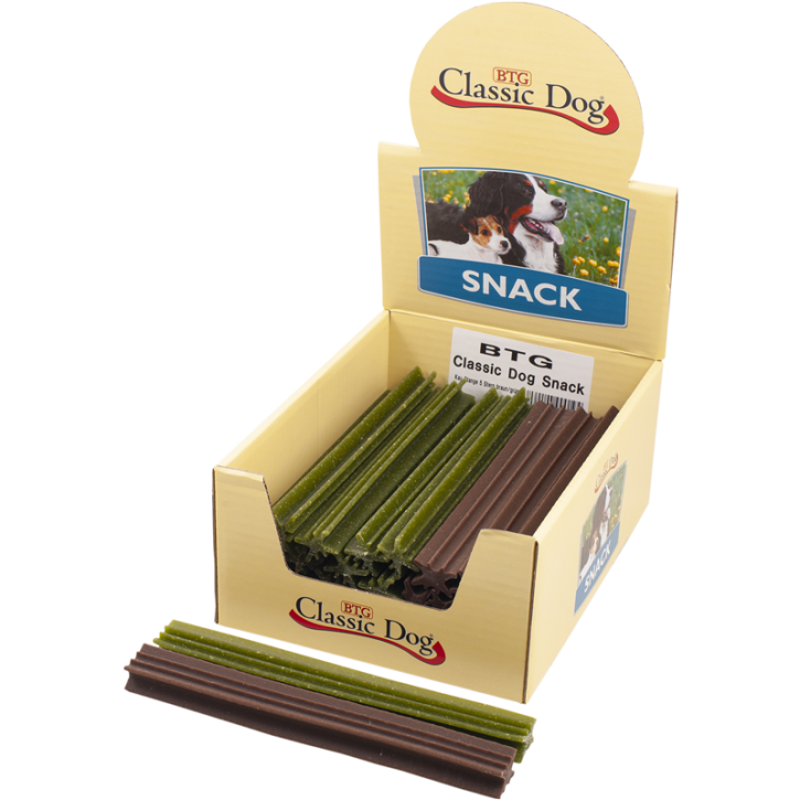 Classic Dog Snack Kaustange 5 Stern braun und grün 25 x 20 g