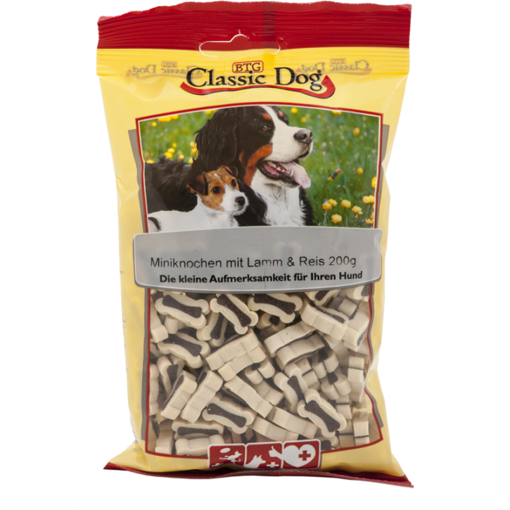 Classic Dog Snack Miniknochen mit Lamm & Reis 12 x 200 g