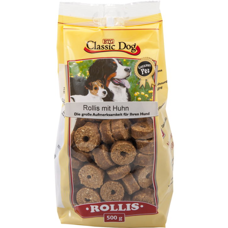 Classic Dog Snack Rollis mit Huhn 10 x 500 g