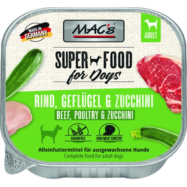 Macs Dog Rind, Geflügel & Zucchini 10 x 150 g