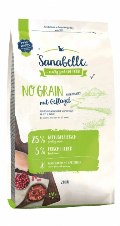Sanabelle No Grain Geflügel 400 g, 2 kg oder 10 kg (SPARTIPP: unsere Staffelpreise)