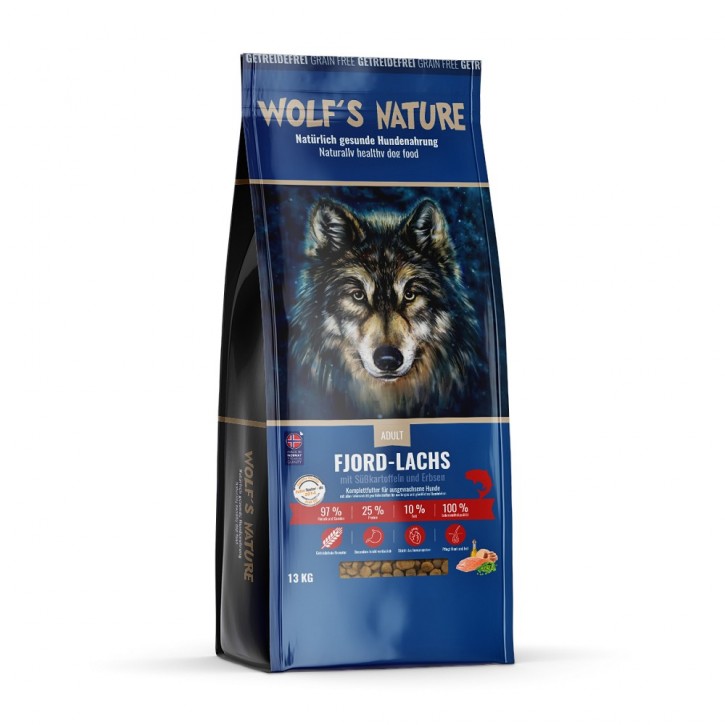 Wolfs Nature Adult Lachs kleine Krokette 8 kg, 13 kg oder 20 kg