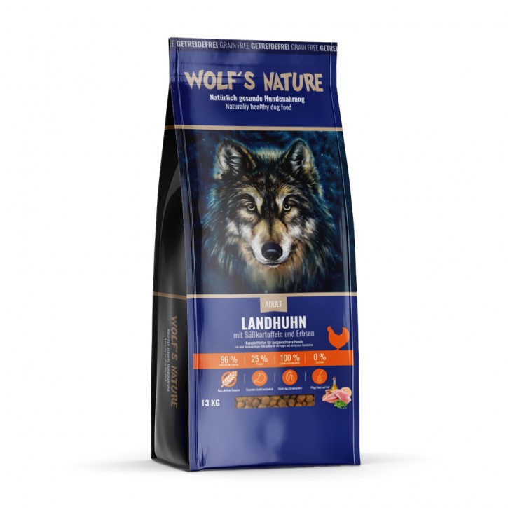 Wolfs Nature Adult Landhuhn 8 kg, 13 kg oder 20 kg