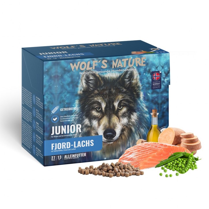 Wolfs Nature Junior mit Lachs 8 kg