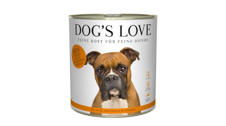 DOGS LOVE Pute mit Apfel, Zucchini & Walnussöl 200 g, 400 g oder 800 g