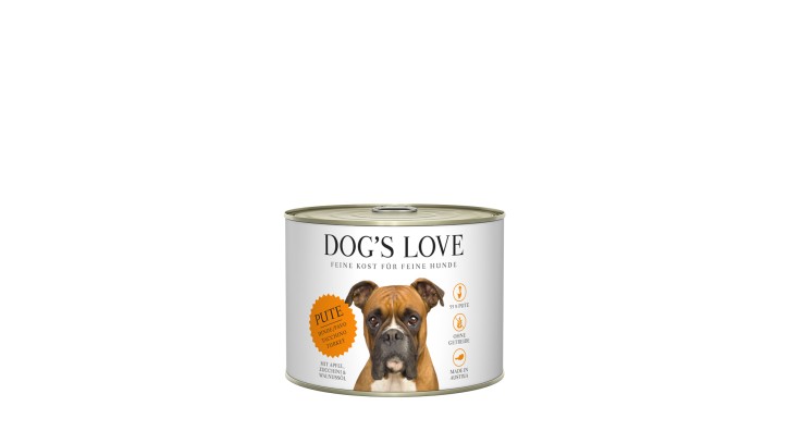 DOGS LOVE Pute mit Apfel, Zucchini & Walnussöl 6 x 200 g