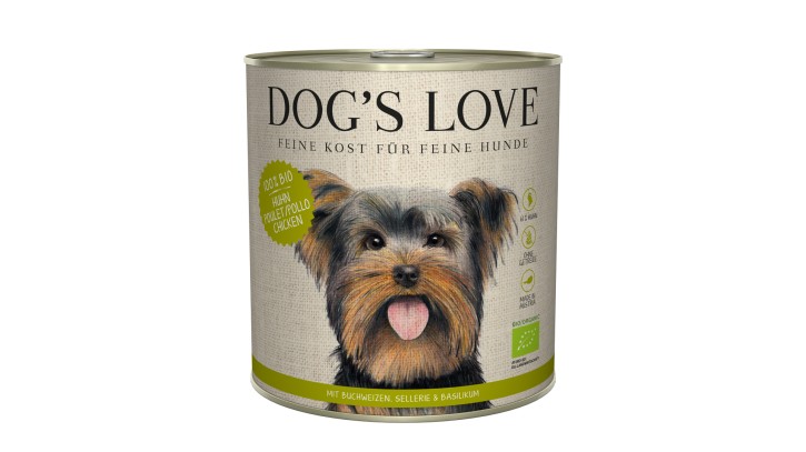 DOGS LOVE Bio Huhn mit Bio-Buchweizen & Bio-Sellerie 200 g, 400 g oder 800 g