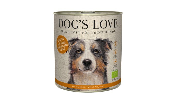 DOGS LOVE Bio Pute mit Bio-Amaranth & Bio-Kürbis 200 g, 400 g oder 800 g