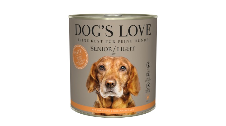 DOGS LOVE Senior Pute & Light mit Zucchini & Johanniskraut 200 g, 400 g oder 800 g