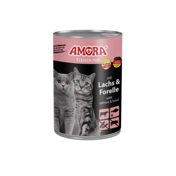 AMORA Cat Fleisch Pur Adult Lachs & Forelle 6 x 400 g