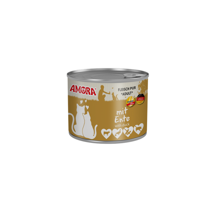 AMORA Cat Fleisch Pur Adult mit Ente 6 x 200 g