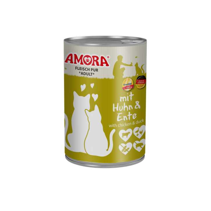 AMORA Cat Fleisch Pur Adult mit Huhn & Ente 6 x 400 g