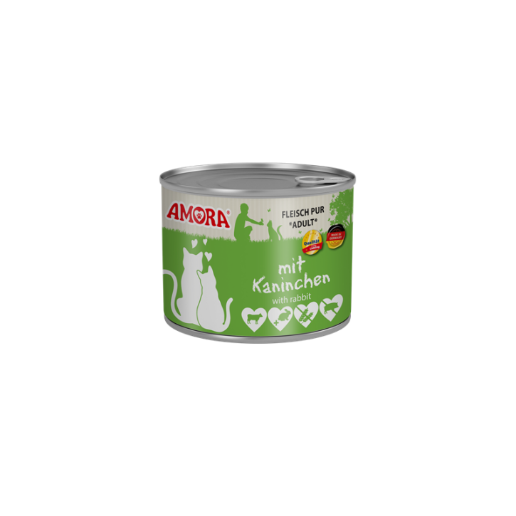 AMORA Cat Fleisch Pur Adult mit Kaninchen 6 x 200 g