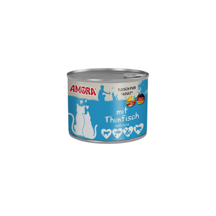 AMORA Cat Fleisch Pur Adult mit Thunfisch 6 x 200 g