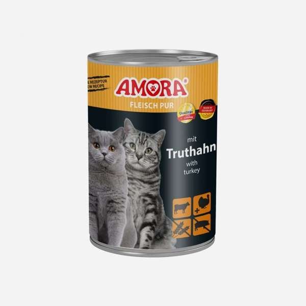 AMORA Cat Fleisch Pur Adult mit Truthahn 200 g oder 400 g