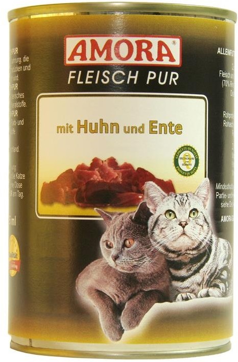 AMORA Cat Fleisch Pur Adult mit Huhn & Ente 6 x 400 g