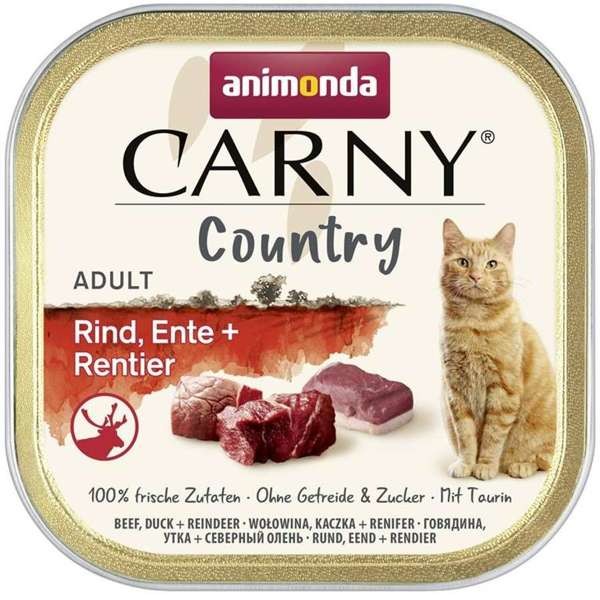 Animonda Cat Carny Adult Country Rind, Ente & Rentier 32 x 100 g
