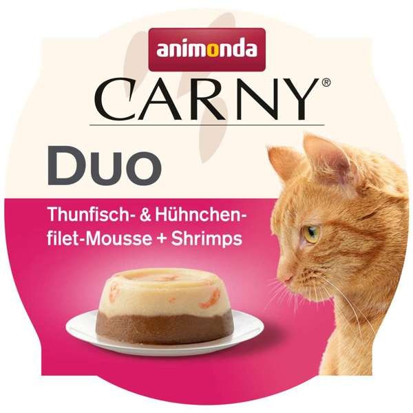 Animonda Cat Carny Adult Duo Thunfisch & Hühnchenfilet Mousse & Shrimps 24 x 70 g