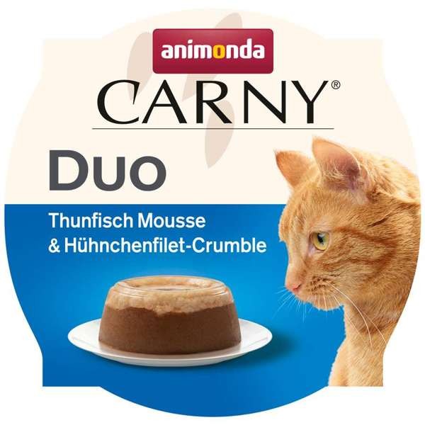 Animonda Cat Carny Adult Duo Thunfisch Mousse & Hühnchenfilet-Crumble 24 x 70 g