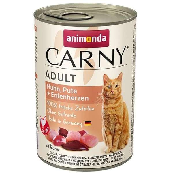 Animonda Cat Carny Adult Huhn, Pute & Entenherzen 6 x 400 g