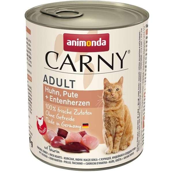 Animonda Cat Carny Adult Huhn, Pute & Entenherzen 6 x 800 g