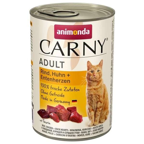 Animonda Cat Carny Adult Rind, Huhn & Entenherzen 6 x 400 g