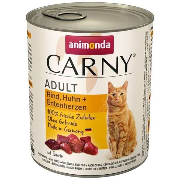 Animonda Cat Carny Adult Rind, Huhn & Entenherzen 6 x 800 g