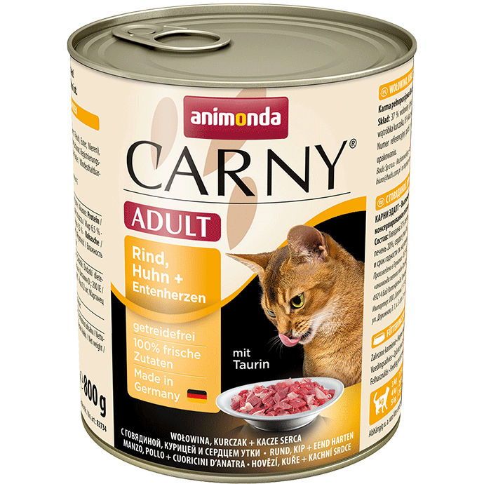 Animonda Cat Carny Adult Rind, Huhn & Entenherzen 800 g