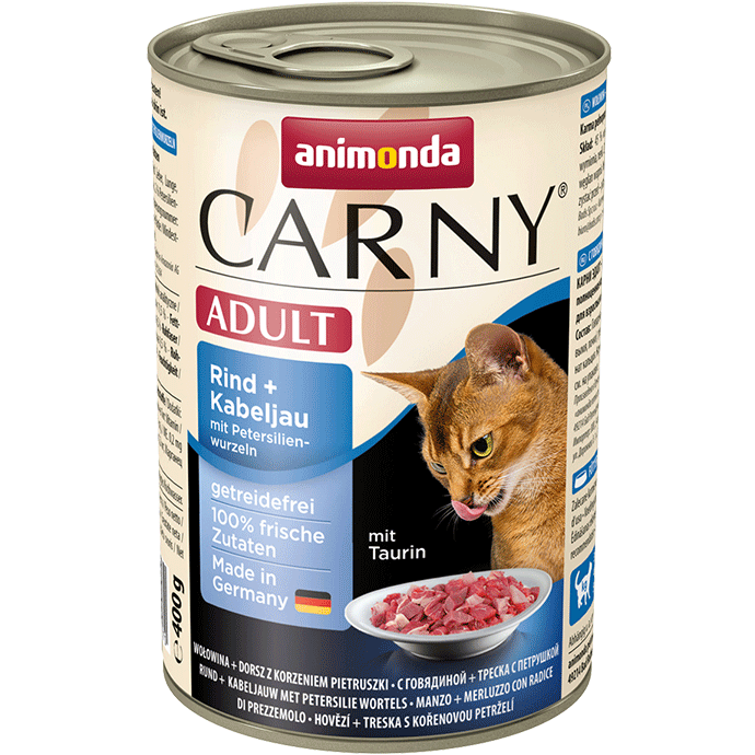 Animonda Cat Carny Adult Rind, Kabeljau mit Petersilienwurzeln 400 g