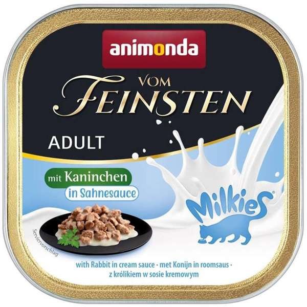Animonda Cat Vom Feinsten Adult Milkies-Sauce mit Kaninchen in Sahnesauce 32 x 100 g