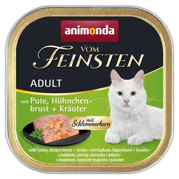 Animonda Cat Vom Feinsten Adult Schlemmerkern mit Pute, Hähnchenbrust & Kräutern 32 x 100 g