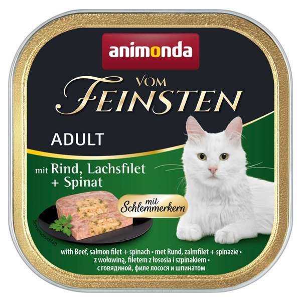 Animonda Cat Vom Feinsten Adult Schlemmerkern mit Rind, Lachsfilet & Spinat 32 x 100 g