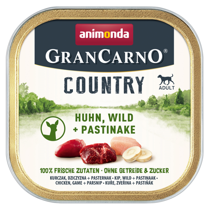 Animonda Dog GranCarno Adult Country Huhn, Wild & Pastinake 22 x 150 g