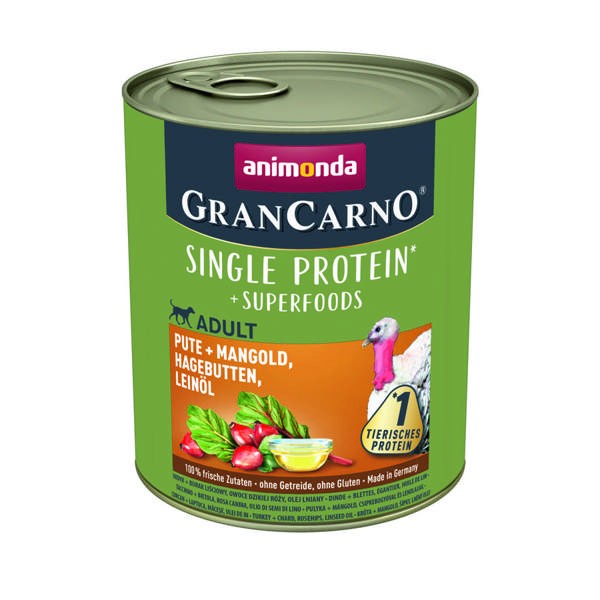 Animonda Dog GranCarno Adult Superfoods Pute & Mangold 6 x 800 g