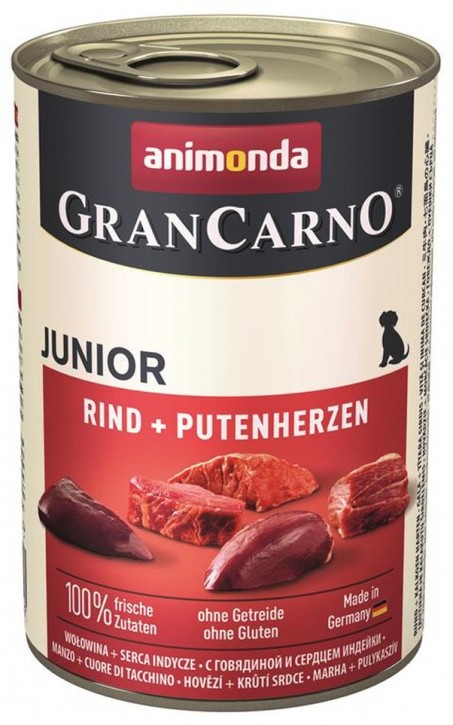 Animonda Dog Gran Carno Original Junior Rind und Putenherz 12 x 400 g