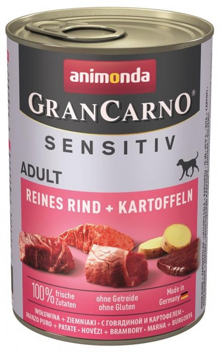 Animonda Dog Gran Carno Sensitiv Adult Reines Rind plus Kartoffeln 6 x 400 g