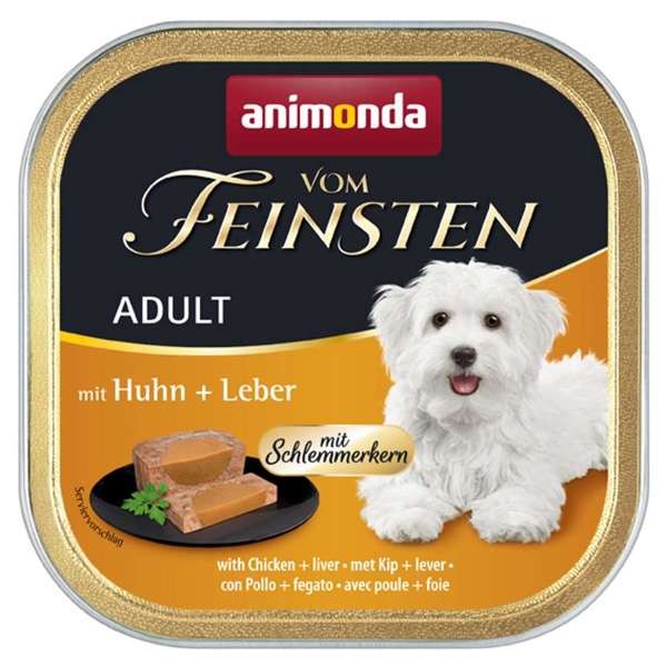 Animonda Dog vom Feinsten Adult Schlemmerkern mit Huhn & Leber 22 x 150 g