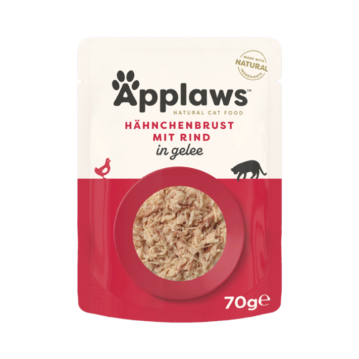 Applaws Cat Huhn & Rind in Gelee 16 x 70 g