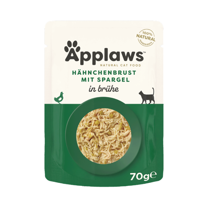 Applaws Cat Huhn & Spargel in Brühe 12 x 70 g