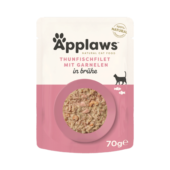 Applaws Cat Thunfischfilet & Garnele in Brühe 12 x 70 g